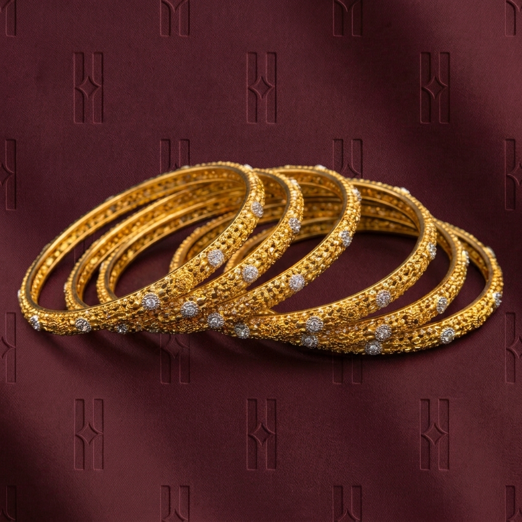 The Anarkali Broad Royal 925 Bangle Set