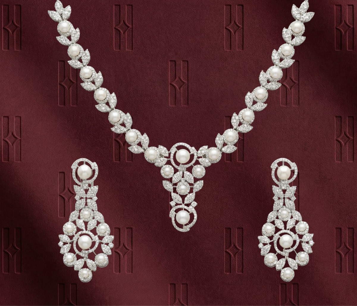 The Gulrukh Emerald Silver Kanti Set