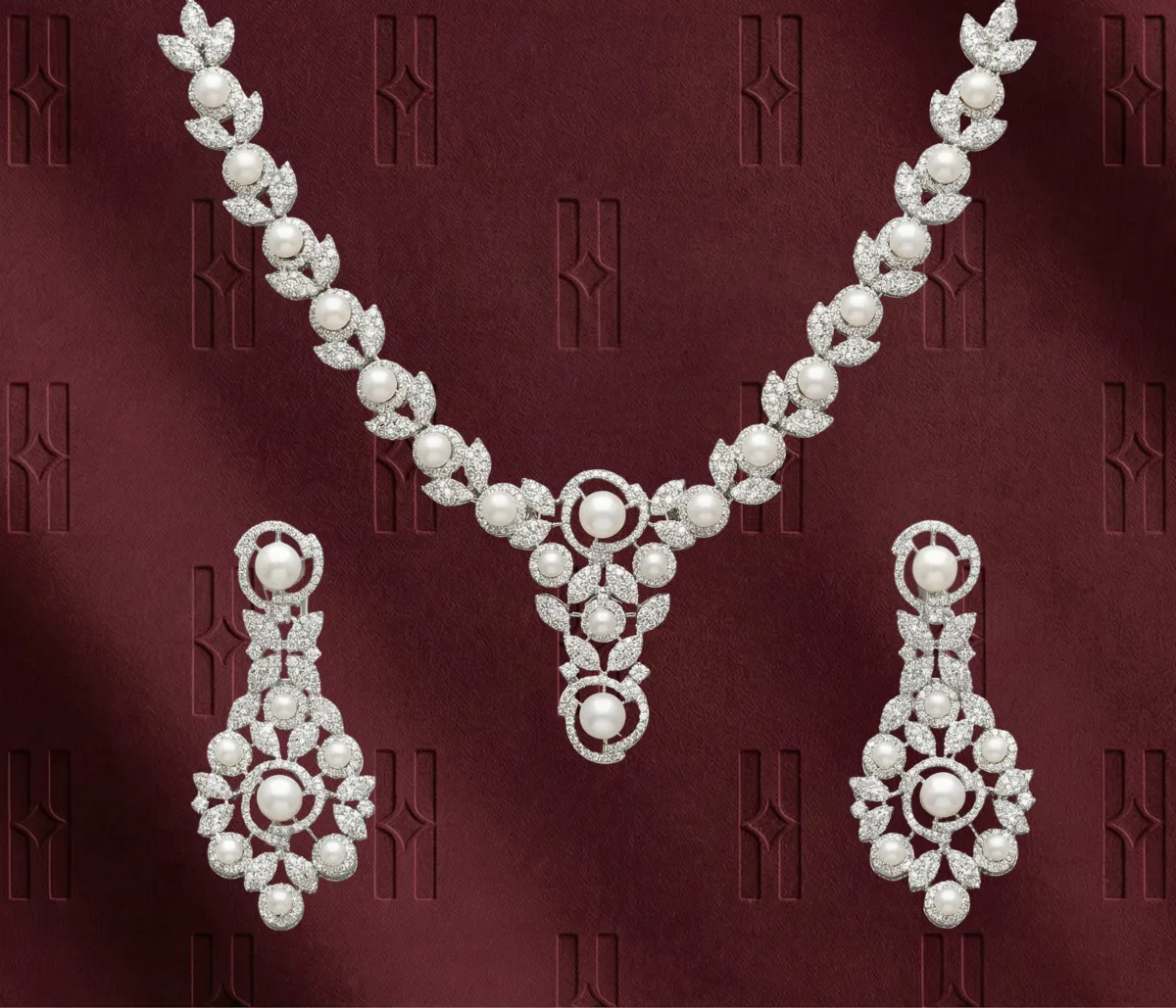 The Gulrukh Emerald Silver Kanti Set