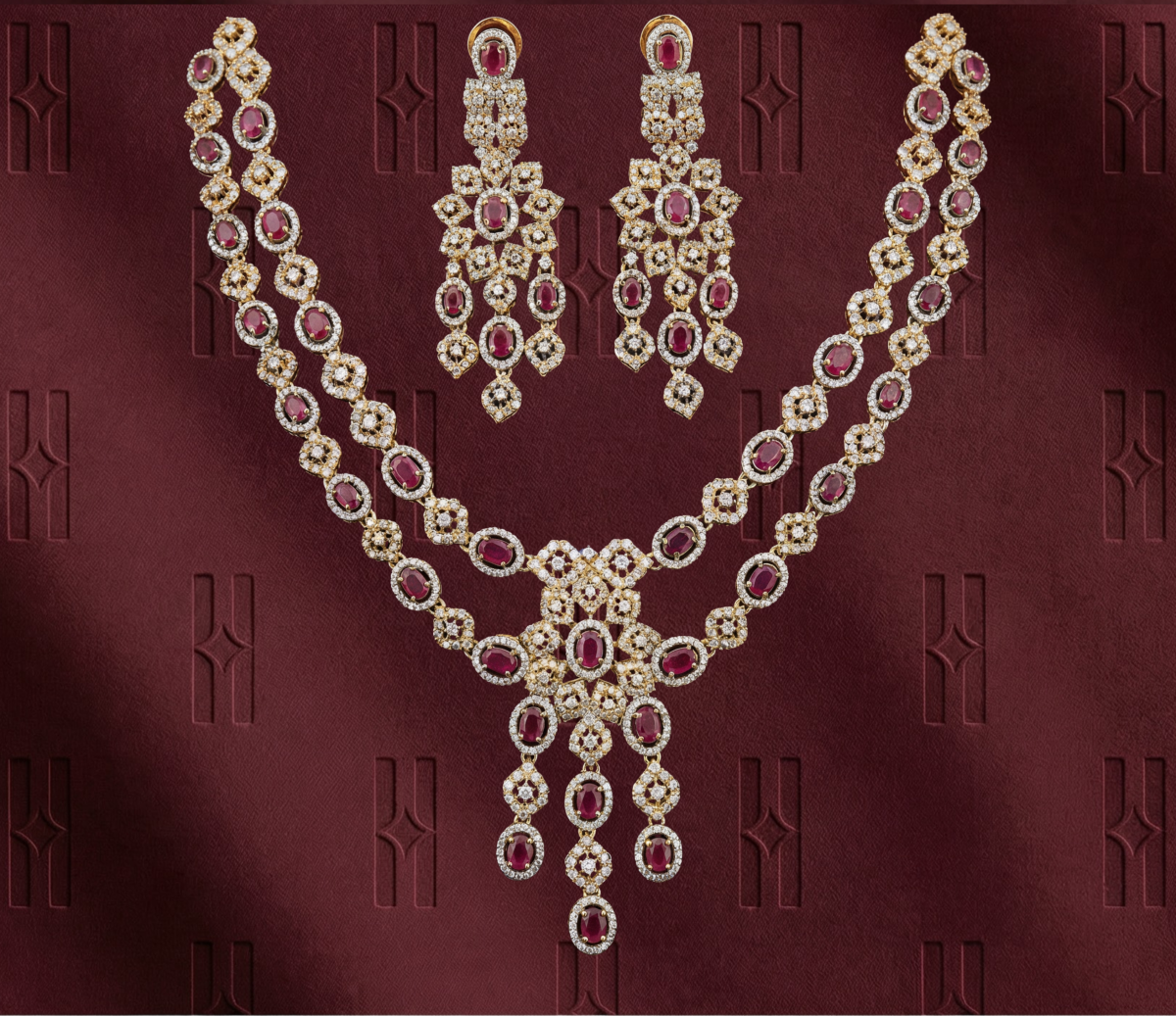 The Shahzadi Crimson Silver Kanti Set