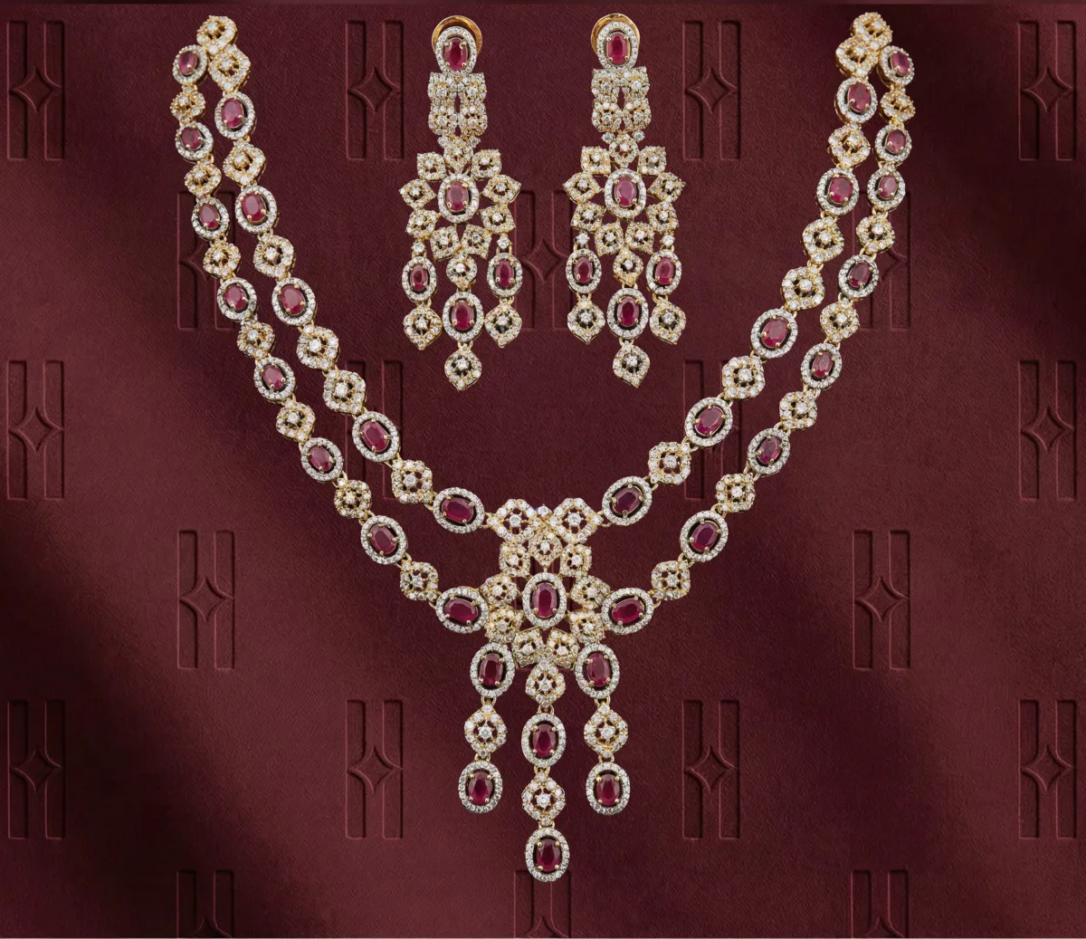 The Shahzadi Crimson Silver Kanti Set
